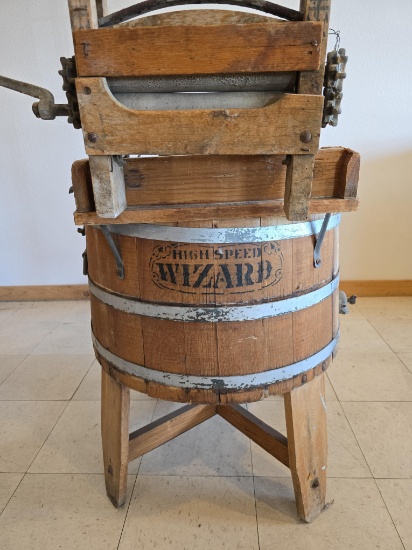 Wooden wizard washing machine and wringer
