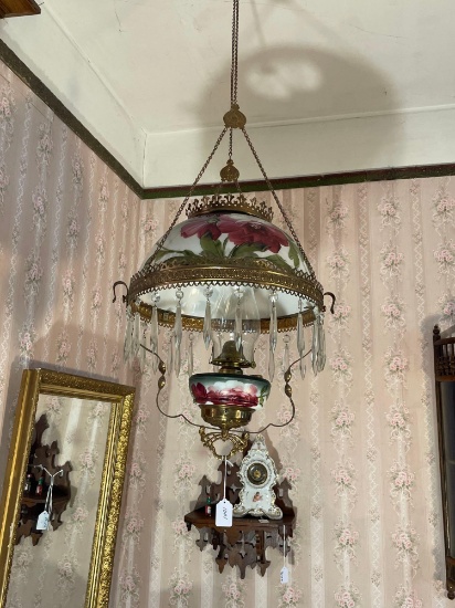 Victorian hanging parlor lamp