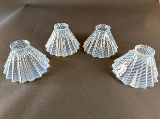 Set of 4 blue opalescent light shades