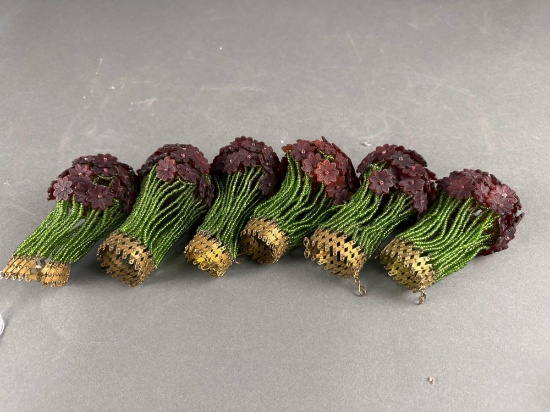Rare Victorian Floral beaded Light Covers