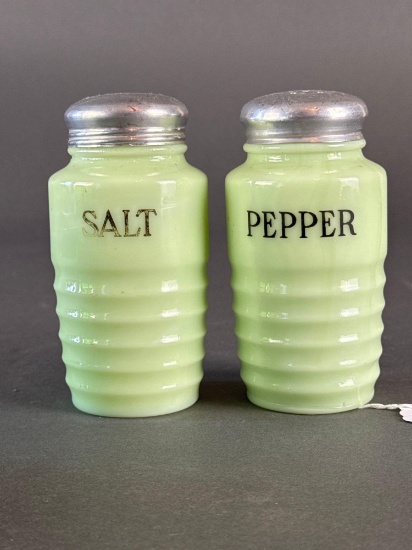 Green jadite salt and pepper