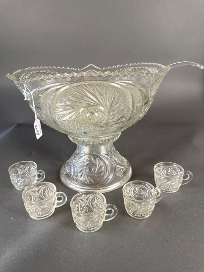 Large punch bowl set