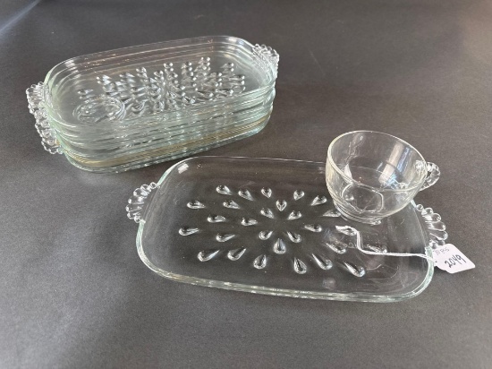 1950s tv glass luncheon sets