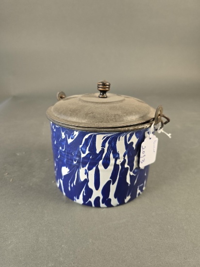 Blue swirl granite berry bucket