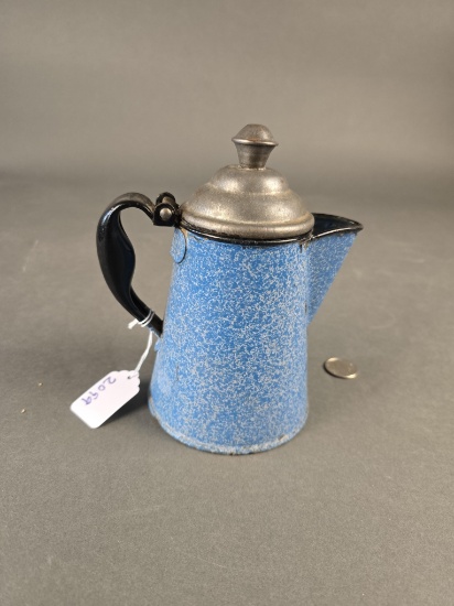 Small blue mottled granite coffee