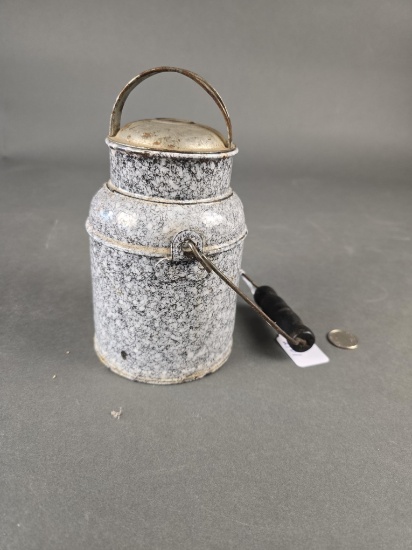 Grey mottled granite milk pail