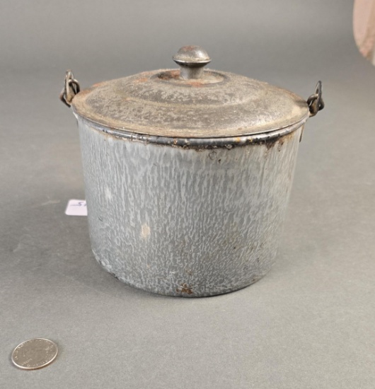 Grey granite berry bucket, pail