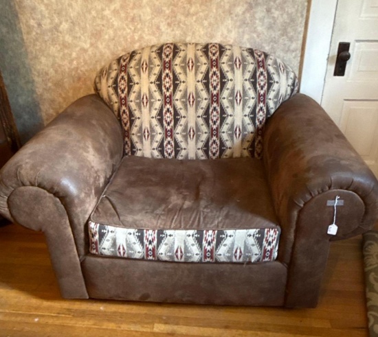 New large easy chair hide a bed. Matches previous lot