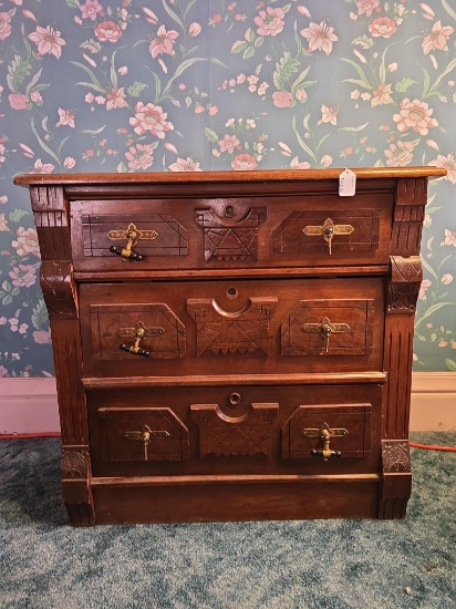 Walnut dresser with drop pulls