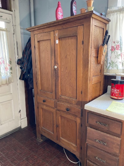 Oak/ash kitchen cupboard/pie safe