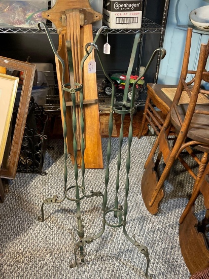 2 Roseville cast iron plant stands