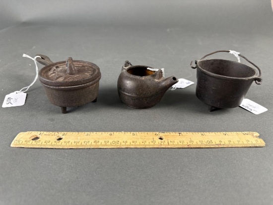 3 cast iron mini dishes
