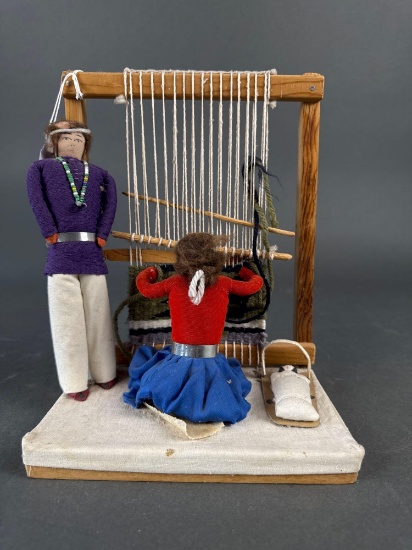 Navajo family weaving