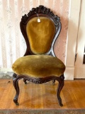 John Belter Rosewood side chair with carved florals 1860s