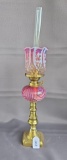 Cranberry peg lamp