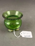Green Coronado green souvenir vase from Lewiston 1907