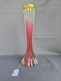 Cranberry cut to clear vase