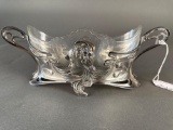 Wurttembergische Metallwarenfabrik Art Nouveau silver frame with cut glass insert Centerpiece
