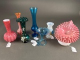 7 Victorian bud vases including 2 jack in the pulpit
