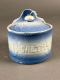 Blue stone ware salt container 1900
