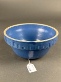 Blue stoneware mixing bowl