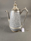 Grey granite coffee Pitcher with pewter top