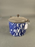 Blue swirl granite berry bucket