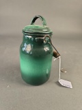 Green banded granite milk jug