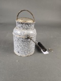 Grey mottled granite milk pail