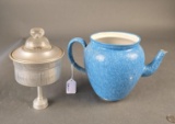 Blue granite mottle coffee percolator