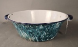 Green mottled granite dish pan