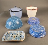 6 pieces granite include blue swirl soap dish