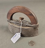 Cast sad iron with wooden handle