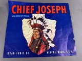 Chief Joseph apple box lable, Yakima, Washington