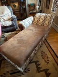 New fainting sofa with Pendleton fabric, Nez Perce pattern