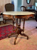 sm. Walnut turtle top table.