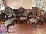 10 piece original matching 1860s parlor set