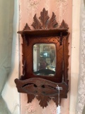Walnut carved wall shelf