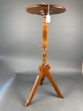 Walnut plant stand with deer head