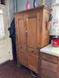 Oak/ash kitchen cupboard/pie safe