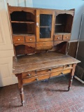 Primitive dough table with bins below and top