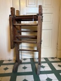 Wooden folding table to hold wash tubs