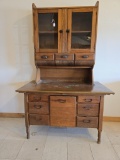 Oak hoosier kitchen cabinet