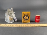 5 mini items including dog candy container with original candy