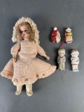 Heuback Kopplesdorf bisque doll and 4 frozen Charlotte dolls