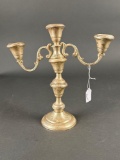 3 light sterling candlabra w/ weighted base