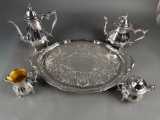 5 piece silver plate tea set