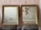Matching pair of mirrors in antique gold leaf frames