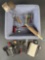10 childrens baking utensils and a roll of table flatware
