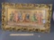 Gold styled open scrolled work frame with early print